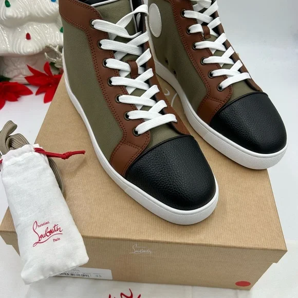Christian Louboutin men's fun Louis high top sneakers size 45 made in Italy - Picture 3 of 10